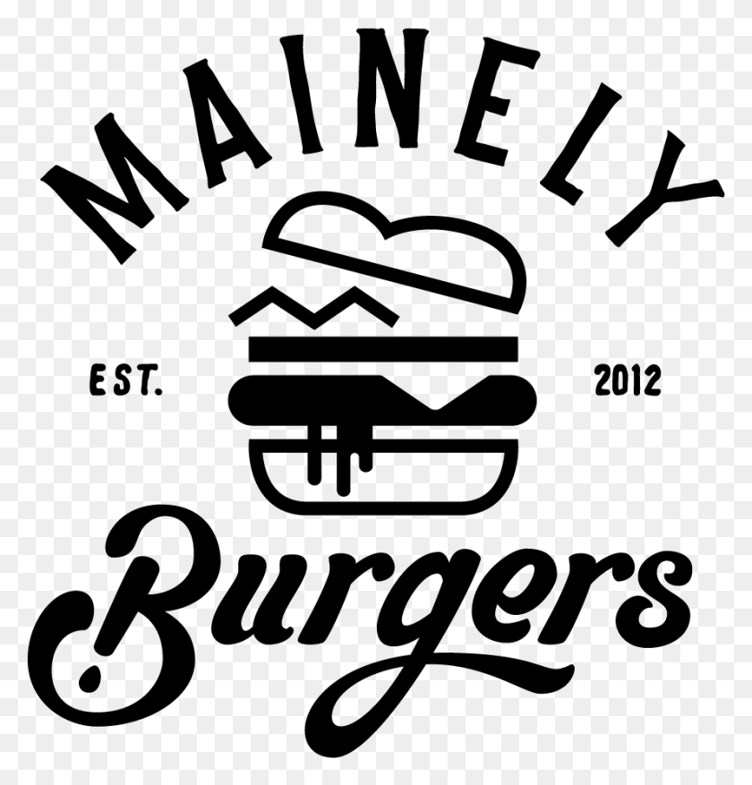 886x929 Descargar Png Mainely Burger Logo, Texto, Símbolo, Alfabeto Hd Png