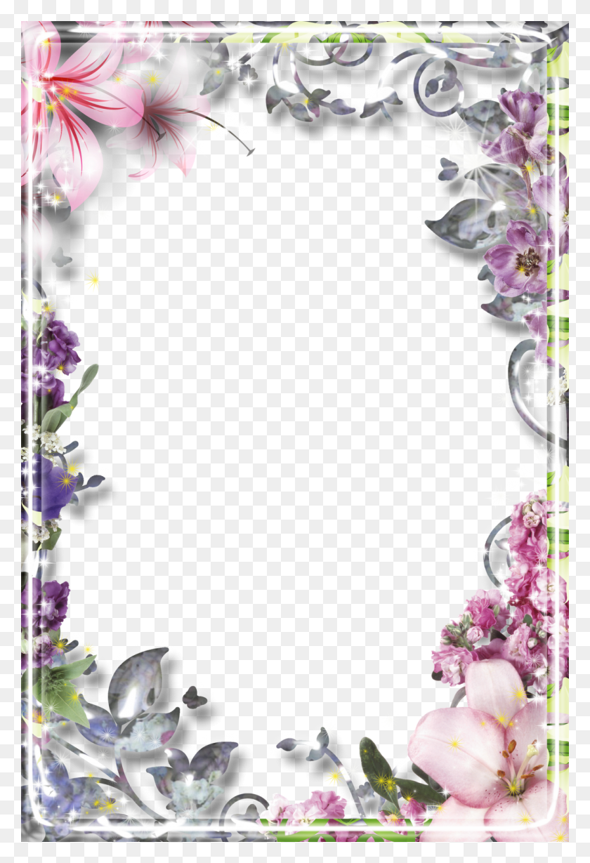 1067x1600 Mais 32 Frames Pbg Em Alta Com Flores E Efeitos Bordure De, Plant, Floral Design, Pattern HD PNG Download