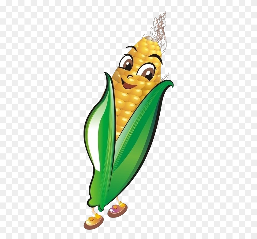 296x719 Maize Corn Cartoon Free Image Clipart Illustration, Plant, Vegetable, Food Descargar Hd Png