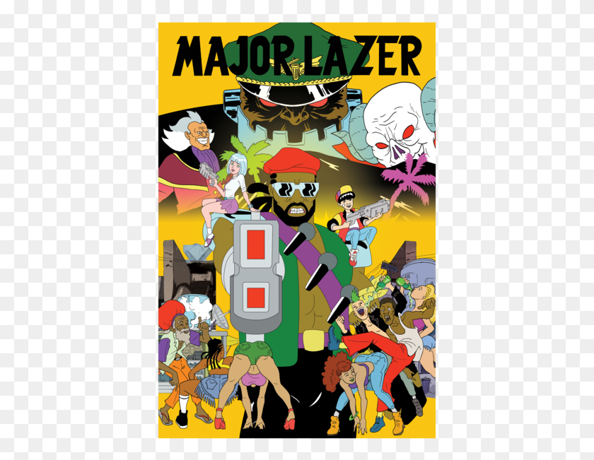 395x591 Descargar Png Major Lazer Merch Mondays Major Lazer Pillows The Drop Major Lazer, Cartel, Publicidad, Comics Hd Png