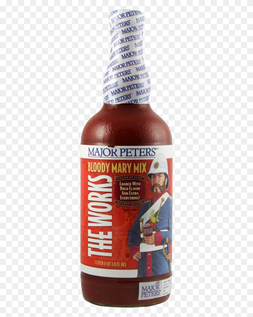310x993 Major Peters Bloody Mary Mix Glass Bottle, Food, Syrup, Seasoning HD PNG Download