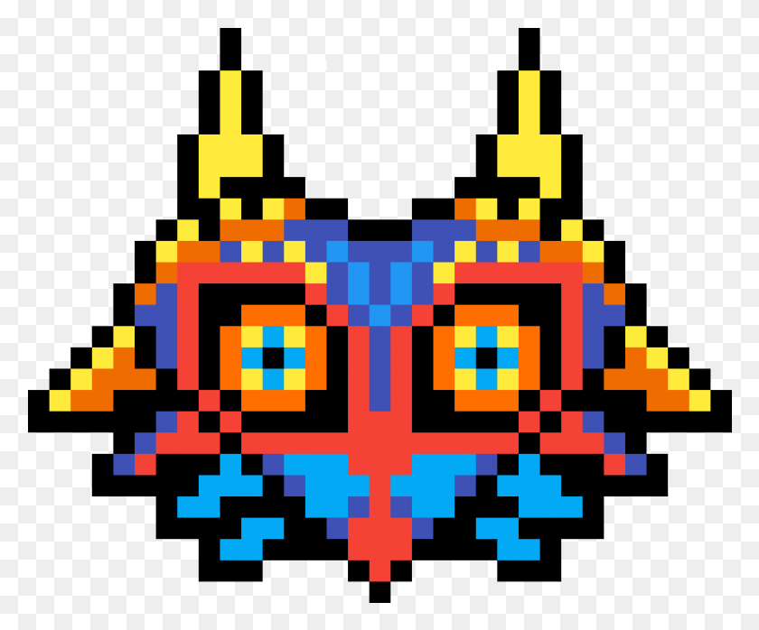 793x649 Majoras Mask Pixel Art Majora39S Mask Hama Beads, Pac Man, Пожарная Машина, Грузовик Png Скачать