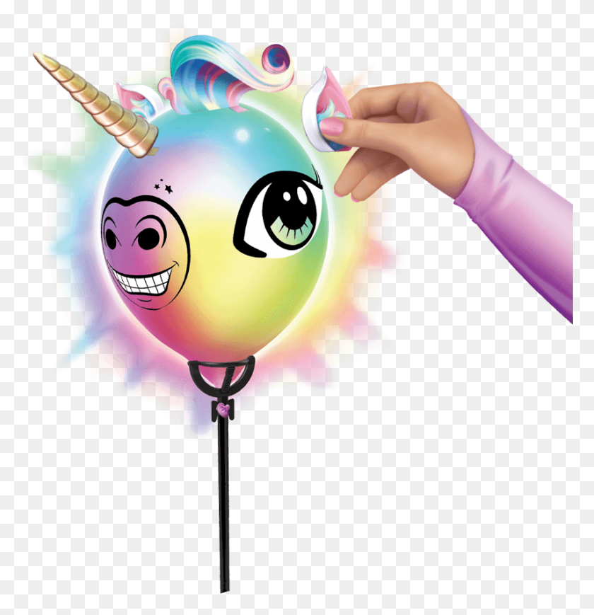 856x888 Make A Birthday Party Extra Special With Birthday Illooms Unicorn Head Light Up Balloon, Person, Human, Graphics HD PNG Download