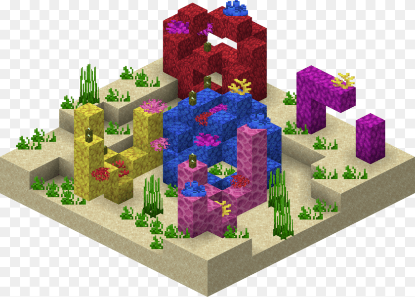 Make A Coral Reef Minecraft Clipart PNG