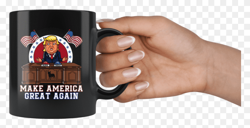 1008x479 Make America Great Again Trump Nuke Tweet Button Mug Coffee Mug Sayings, Person, Human, Coffee Cup HD PNG Download