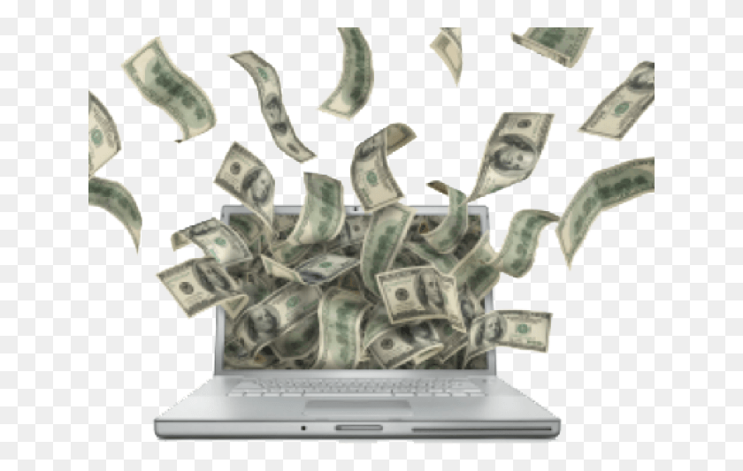 641x473 Деньги, Выходящие Из Ноутбука, Доллар, Электроника, Компьютер Png Скачать