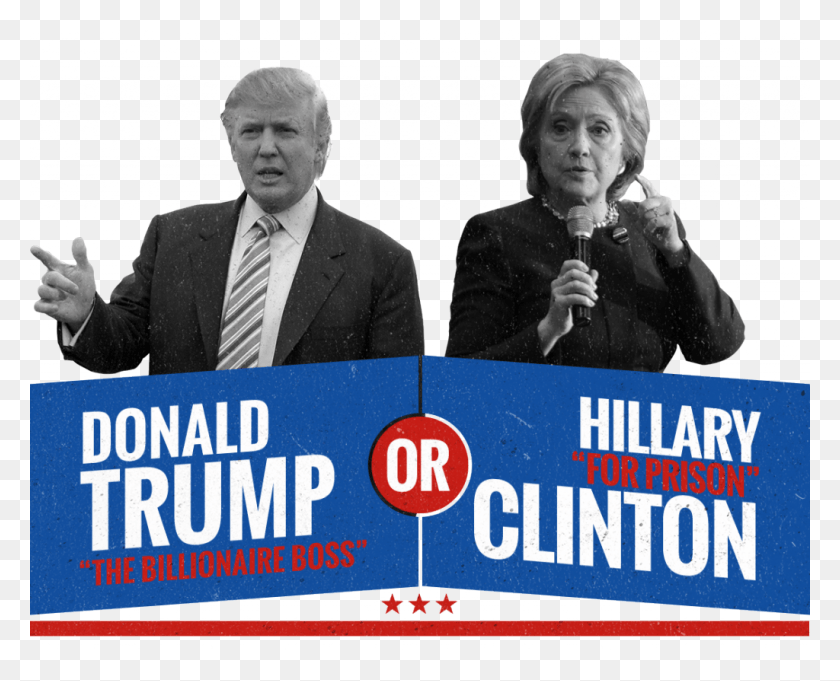 1024x816 Making America Grate Again Donald Trump And Hillary Clinton Transparent, Person, Tie, Accessories HD PNG Download
