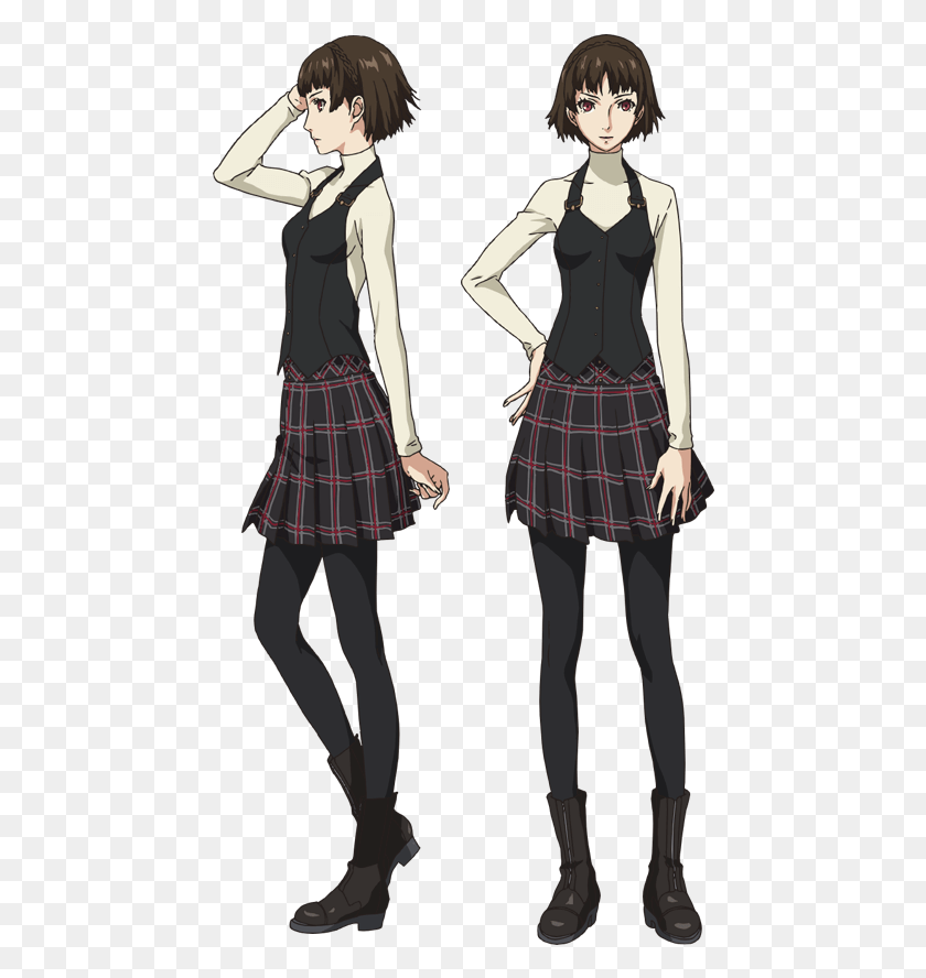 456x828 Makoto Persona 5 Concept Art, Skirt, Clothing, Person HD PNG Download