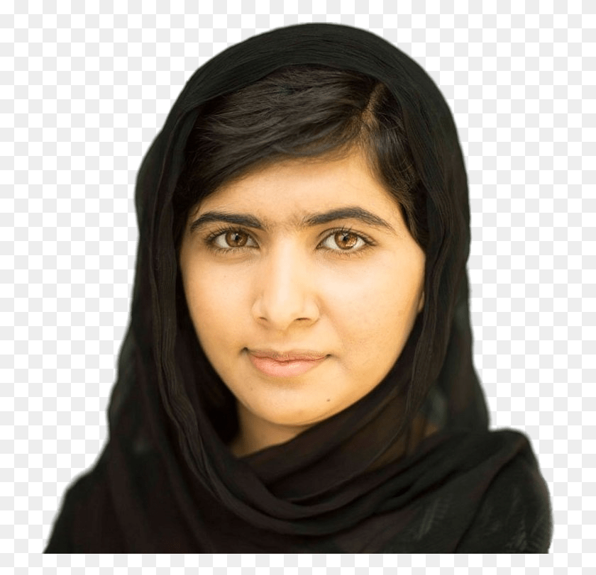 727x751 Malala Yousafzai Black Head Scarf Most Beautiful Human Being, Face, Person, Clothing HD PNG Download