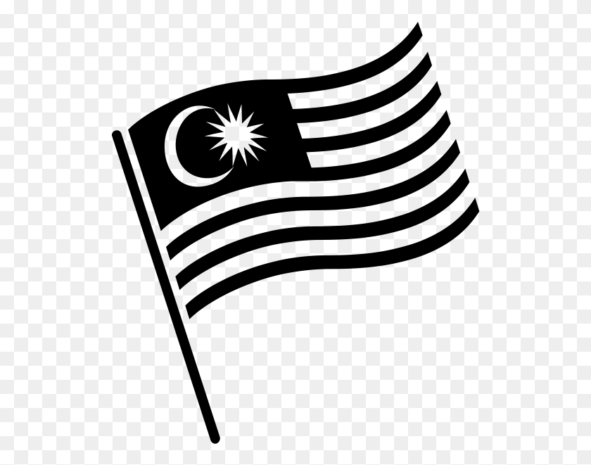 525x601 Malaysia Flag Black And White Clipart, Gray, World Of Warcraft HD PNG Download