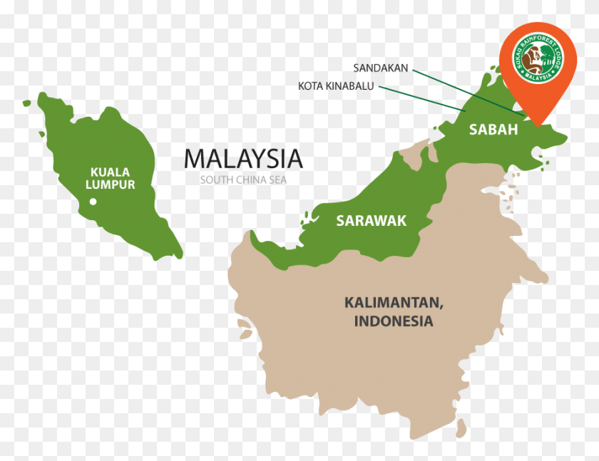 885x667 Malaysia Map Sukau Rainforest Lodge, Diagram, Plot, Atlas HD PNG Download