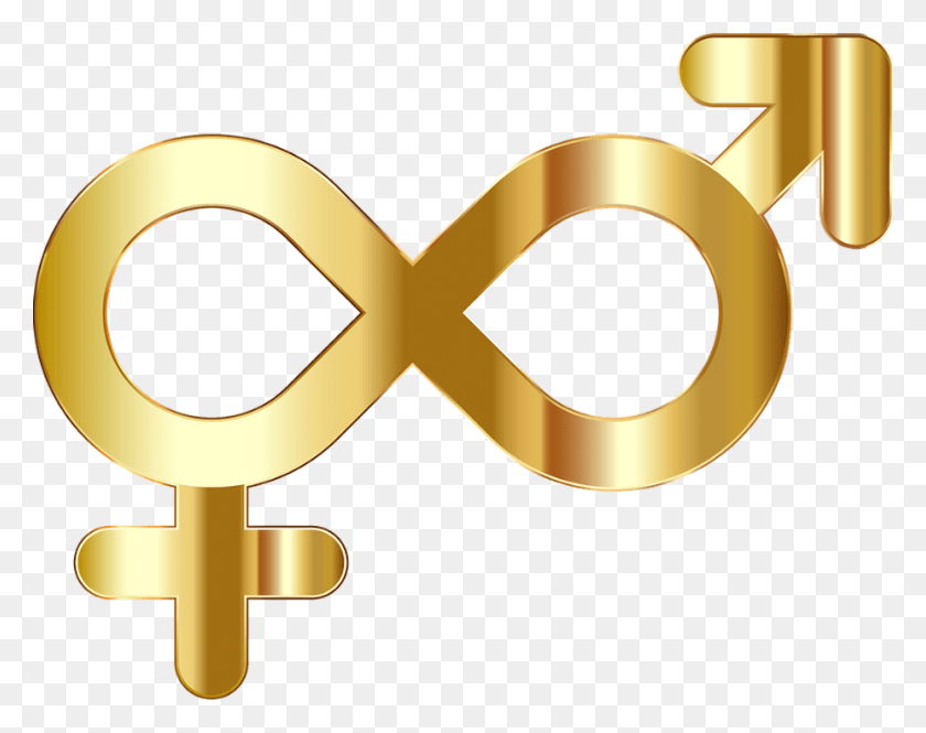927x720 Male And Female Symbols Golden, Gold, Text, Tape HD PNG Download