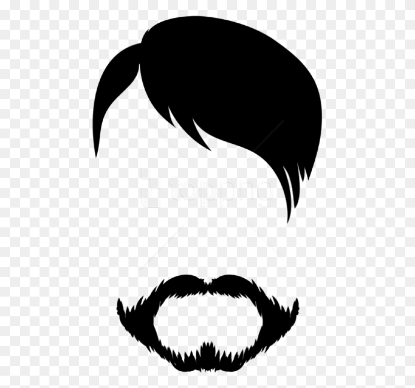 467x725 Male Hair And Beard Clipart Photo Beard Transparent In Black, Text, Alphabet, Logo HD PNG Download