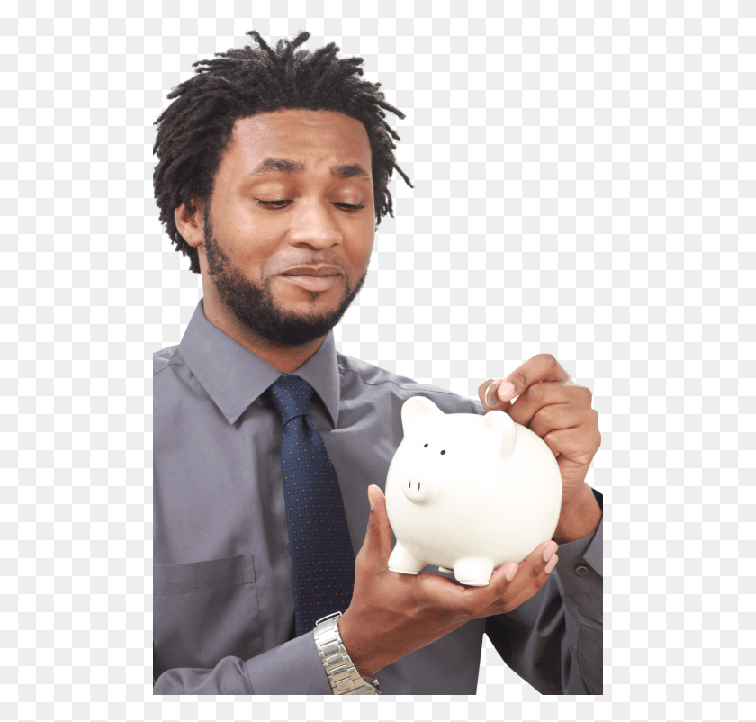 501x742 Male Hand Putting Coin Into A Piggy Bank Animal, Tie, Accessories, Accessory HD PNG Download