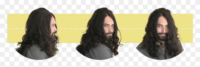 1794x514 Male Long Hair Design, Face, Person, Human HD PNG Download