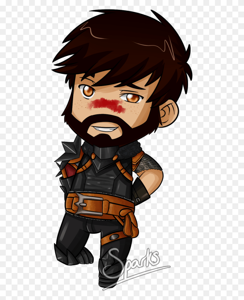 489x973 Male Mage Hawke Chibi By Sparksreactor Chibi Male, Helmet, Clothing, Apparel HD PNG Download