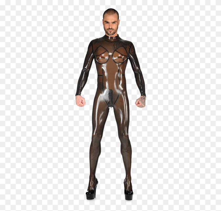270x743 Male Seduction Catsuit Male Catsuit, Latex Clothing, Person, Human HD PNG Download