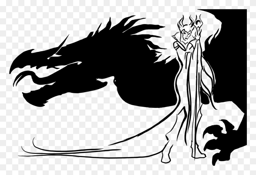 1134x750 Maleficent Dragon Drawing Silhouette Computer Icons Dragon Silhouette, Gray, World Of Warcraft HD PNG Download