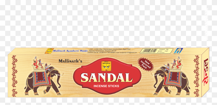3190x1431 Mallinath Sandal Fragrance Incense Sticksagarbatti, Label, Text HD PNG Download