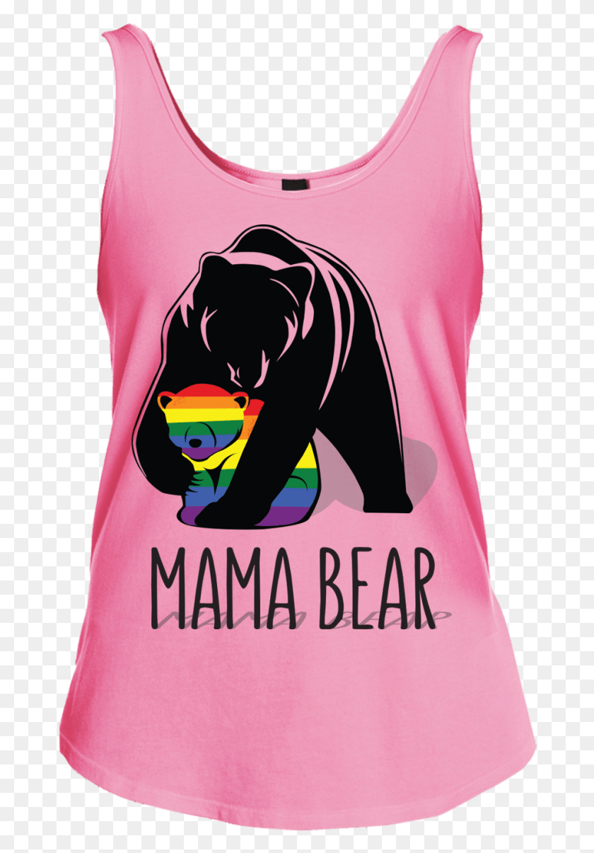 680x1145 Mama Bear Lgbtq Threads Junior Fit Cotton Tank Top Shirt, Clothing, Apparel, Brown Bear HD PNG Download
