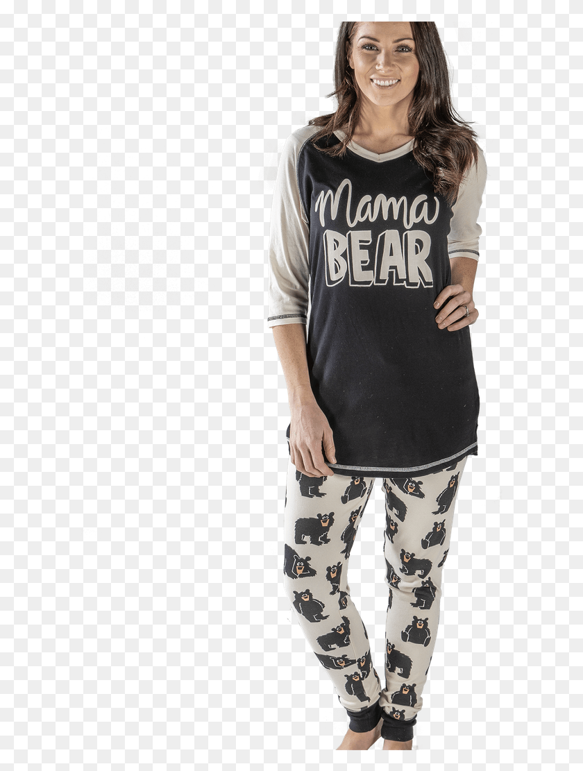 609x1051 Mama Bear Pajamas, Clothing, Apparel, Sleeve HD PNG Download