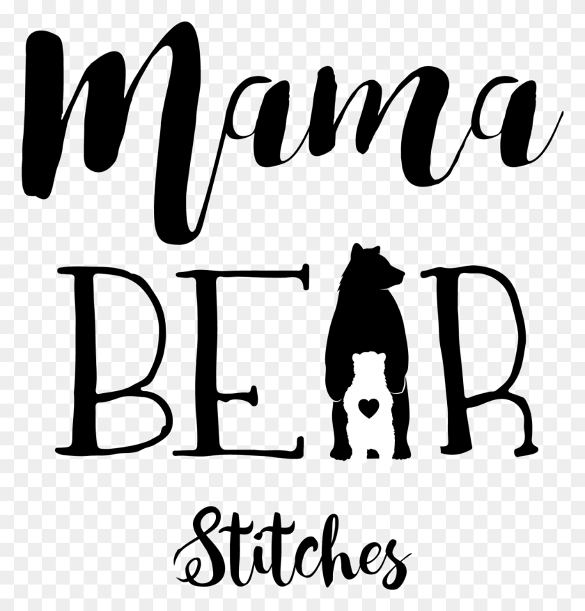 1393x1462 Mama Bear With Transparent Background Calligraphy, Snowman, Winter, Snow HD PNG Download