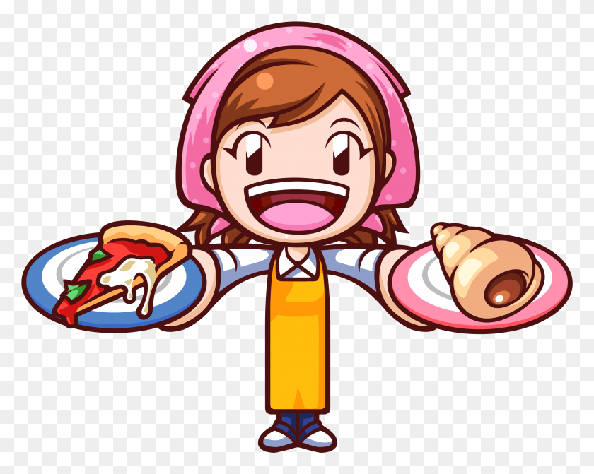 2993x2345 Mama With Pizza And Cone Cooking Mama Smash Cooking Mama, Rattle HD PNG Download