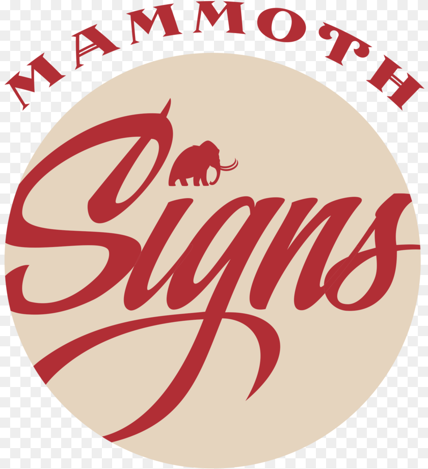 Mammoth Logo Illustration, Text Clipart PNG