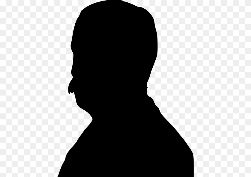 456x593 Man Art At Clker Com Vector Online Old Man Face Silhouette, Adult, Female, Person, Woman Sticker PNG