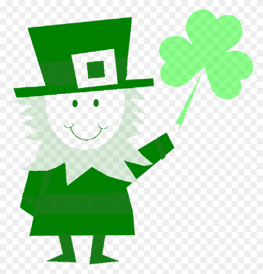 800x835 Man Character Shamrock March Luck Holiday Cute Ireland Clipart, Recycling Symbol, Symbol, Elf HD PNG Download