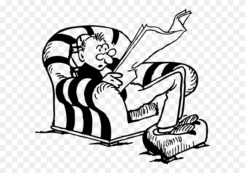 600x536 Man Clip Art At Clker Com Vector Man Sitting In Chair Clip Art, Cushion, Furniture, Text HD PNG Download