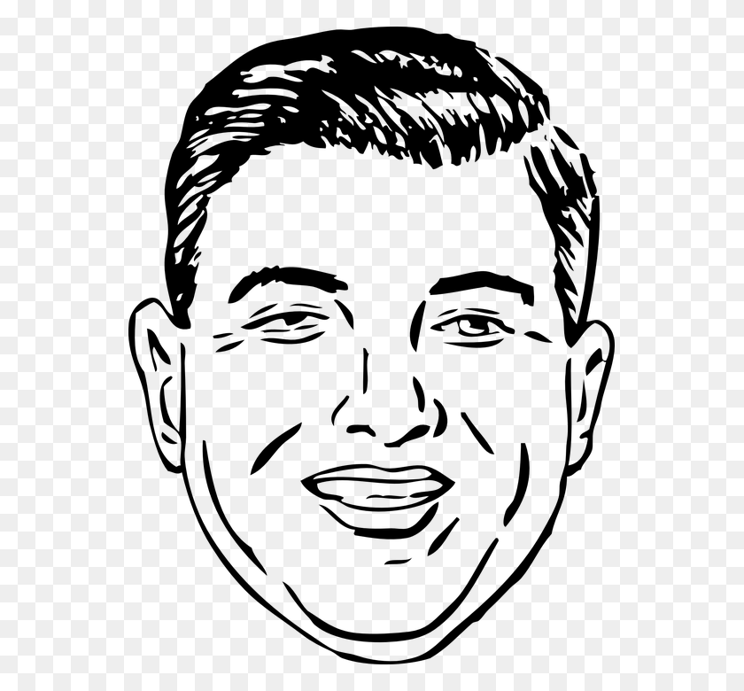 549x720 Man Head Face Laughing Smiling Double Chin Face Clip Art, Gray, World Of Warcraft HD PNG Download
