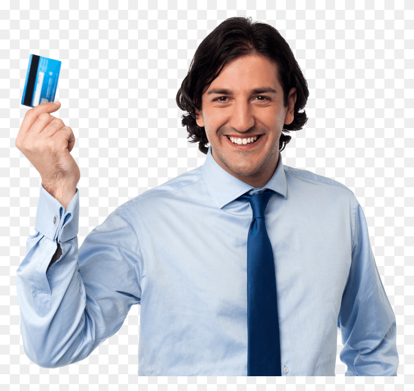 3313x3121 Man Holding Credit Card HD PNG Download