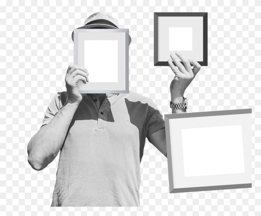 1045x852 Man Holding Empty Frames Cloud Computing, Clothing, Apparel, Person HD PNG Download