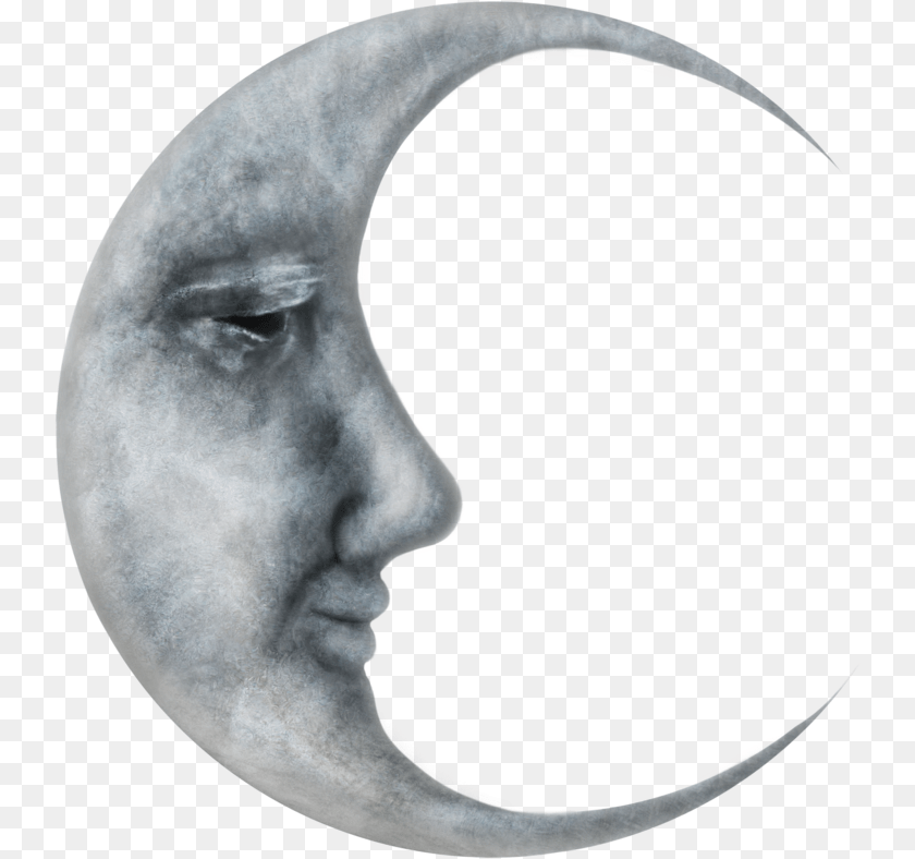 743x788 Man In Half Moon, Astronomy, Outdoors, Night, Nature Clipart PNG