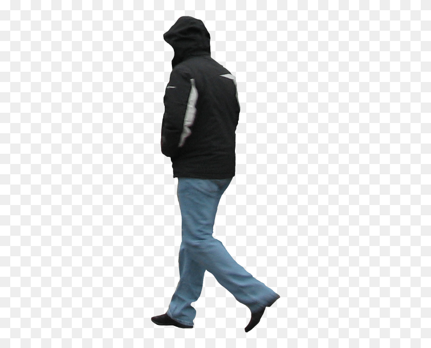 254x619 Man In Winter Jacket Walking People Winter, Clothing, Apparel, Person HD PNG Download