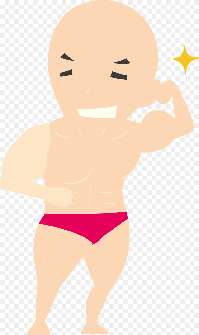 1143x1920 Man Is Bodybuilding For Muscle Clipart, Baby, Person, Clothing, Swimwear PNG