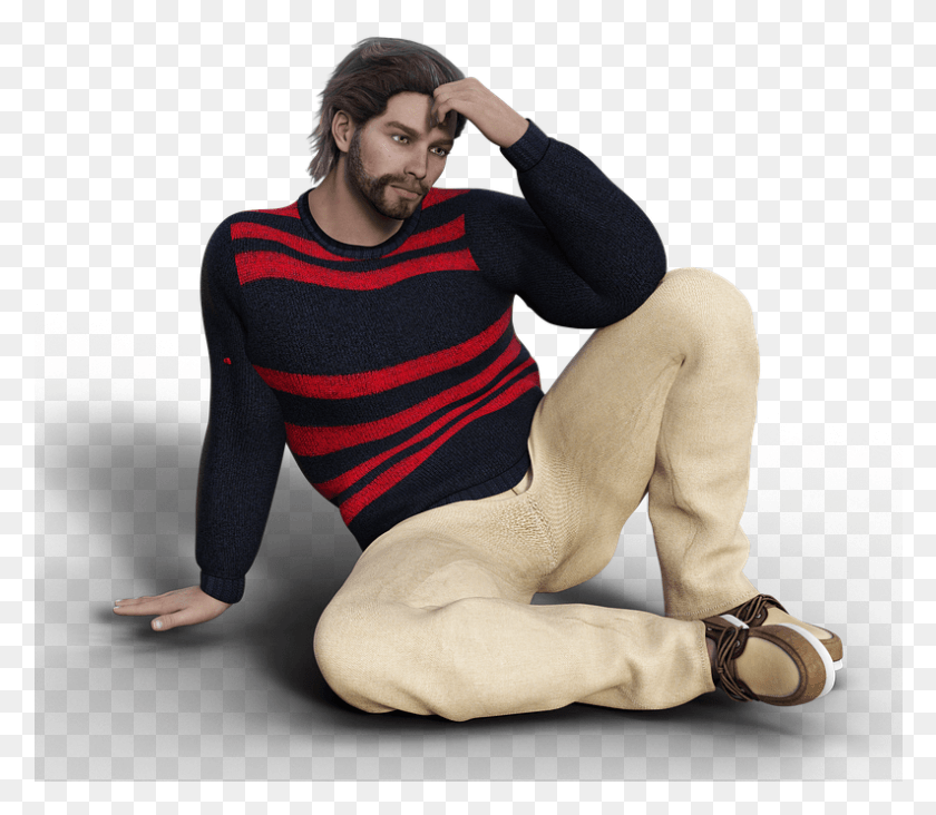 793x684 Man Leisure Sitting Thoughtful Clothing Style Fatigue, Sweater, Apparel, Long Sleeve HD PNG Download