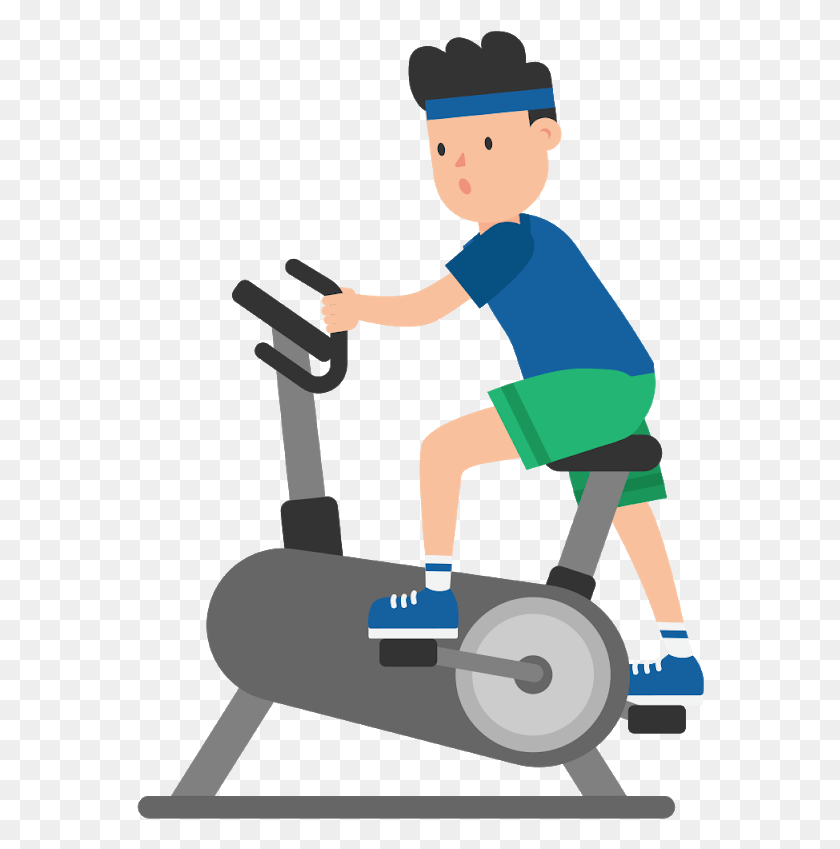 568x789 Man On An Exercise Bike Cartoon Stationary Bicycle, Scooter, Vehicle, Transportation HD PNG Download