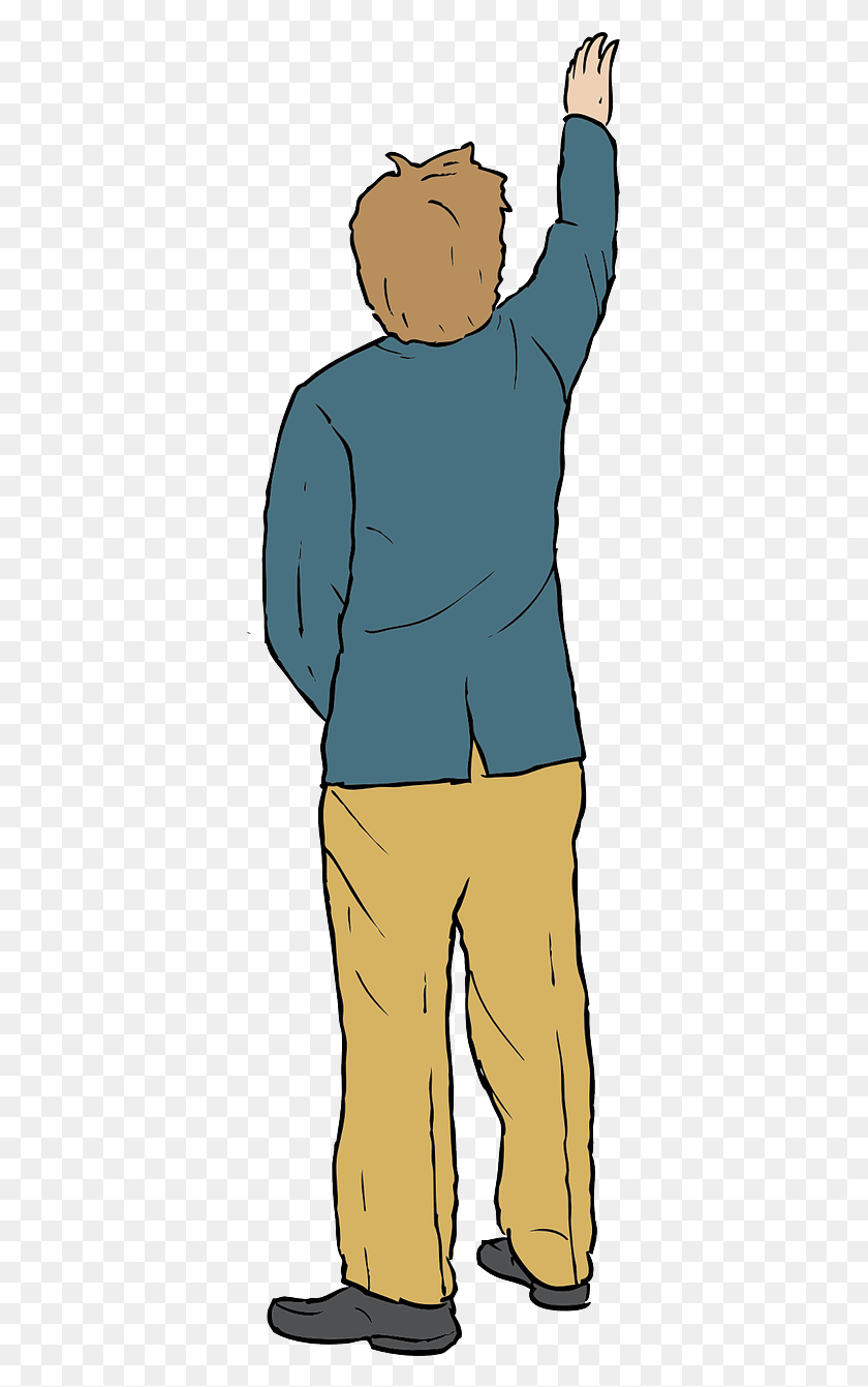 365x1281 Man Person Jacket Reaching Out Image Cartoon Reaching, Sleeve, Clothing, Apparel Descargar Hd Png