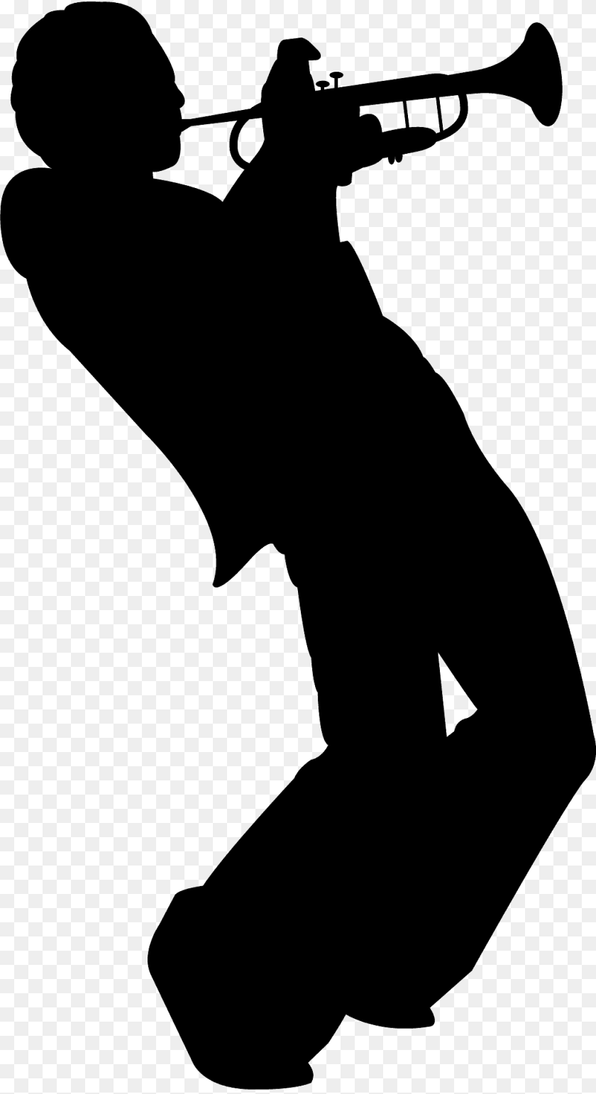 Man Playing Trumpet Silhouette, Adult, Person, Male, Horn PNG