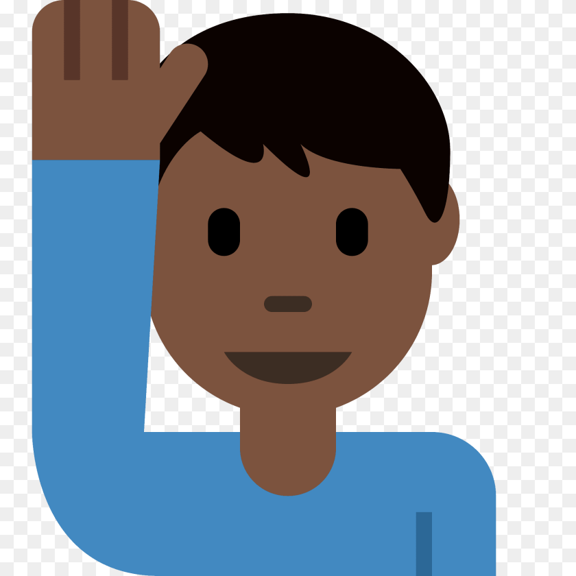 Man Raising Hand Emoji Person, Face, Head Clipart PNG