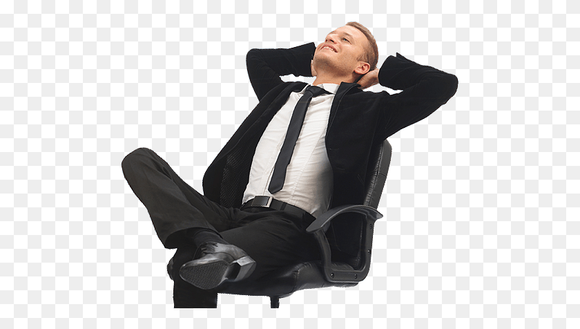 491x416 Man Relaxing In A Chair, Clothing, Tie, Furniture HD PNG Download
