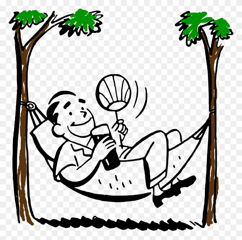 2400x2380 Man Relaxing Sketch Man Relaxing Clipart, Leaf, Plant, Tree HD PNG Download