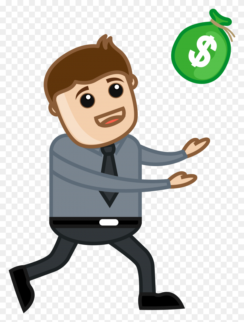 3000x4028 Man Running For Money Vector Illustration Fkz9acpd Man With Money Vector, Toy, Performer, Teacher HD PNG Download