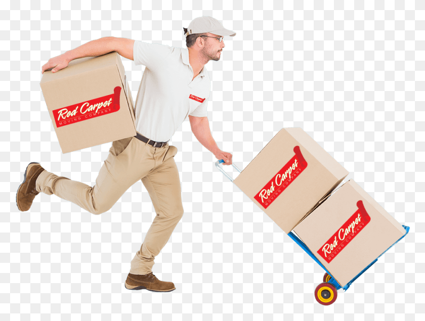 932x688 Man Running With Box, Package Delivery, Person, Carton HD PNG Download