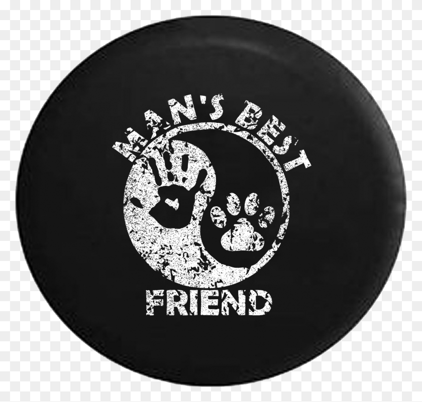 1324x1258 Man S Best Friend Ying Yang Hand Print Jeep Wave Paw Jeep Spare Tire Cover Paw Prints, Frisbee, Toy, Baseball Cap HD PNG Download