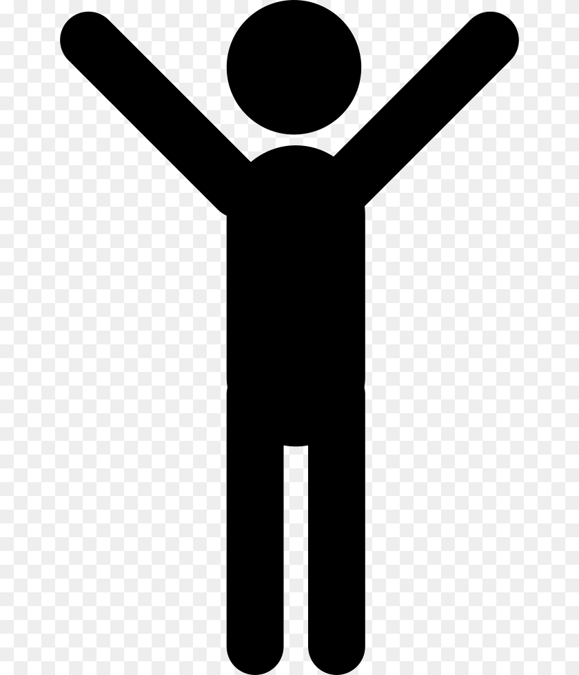 Man Standing With Arms Up Vector Man Standing Icon, Sign, Symbol, Cross Transparent PNG