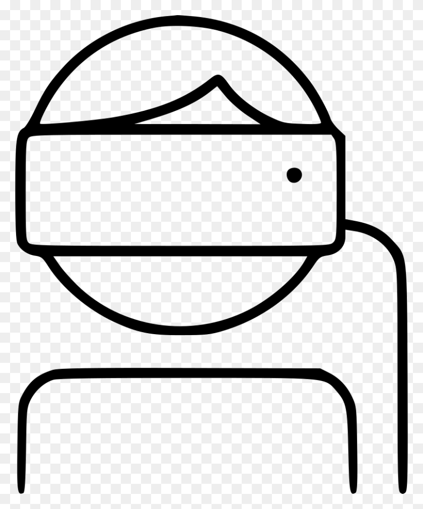 804x980 Man Virtual Reality Heaset Game Wire Eyewear Comments Line Art, Stencil, Label, Text HD PNG Download