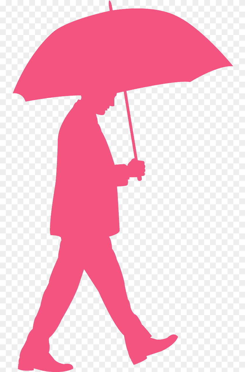 Man Walking With Umbrella Silhouette, Canopy, Person Clipart PNG